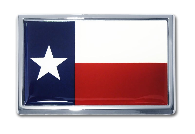 Elektroplate State of Texas Flag Small All Metal Emblem for Cars | Universal Fit at 2.2" x 3.4" | Weatherproof - Image 1